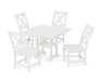 POLYWOOD Braxton Side Chair 5-Piece Farmhouse Dining Set in Vintage White image