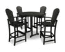 POLYWOOD Palm Coast 5-Piece Round Farmhouse Bar Set in Black image