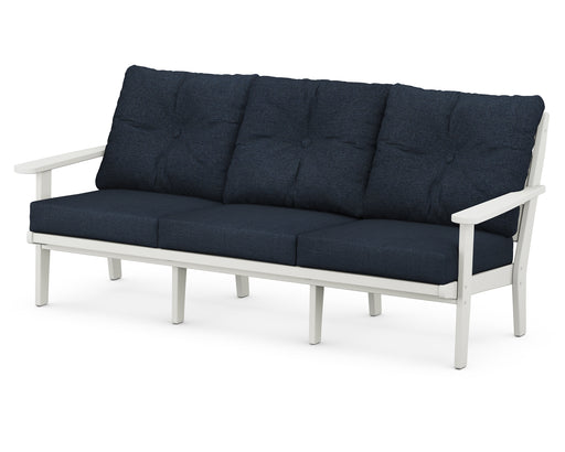 POLYWOOD Lakeside Deep Seating Sofa in Vintage White / Marine Indigo image