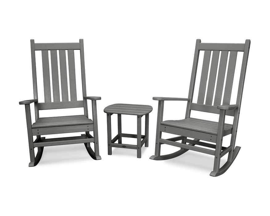 POLYWOOD Vineyard 3-Piece Rocking Set in Slate Grey