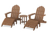 POLYWOOD Classic Oversized Adirondack 5-Piece Casual Set in Teak image