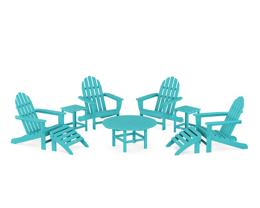 POLYWOOD Classic Adirondack Chair 9-Piece Conversation Set in Aruba image