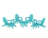 POLYWOOD Classic Adirondack Chair 9-Piece Conversation Set in Aruba image