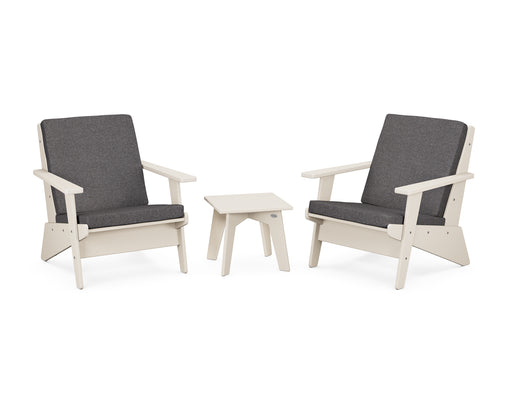 POLYWOOD Riviera Modern Lounge 3-Piece Set in Sand / Ash Charcoal image