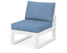 POLYWOOD Modular Armless Chair in White / Sky Blue image