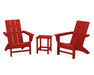 POLYWOOD Modern 3-Piece Adirondack Set with Long Island 18" Side Table in Crimson Red image