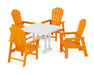 POLYWOOD South Beach 5-Piece Farmhouse Dining Set With Trestle Legs in Tangerine / White image