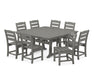 POLYWOOD Lakeside 9-Piece Nautical Trestle Dining Set in Slate Grey image