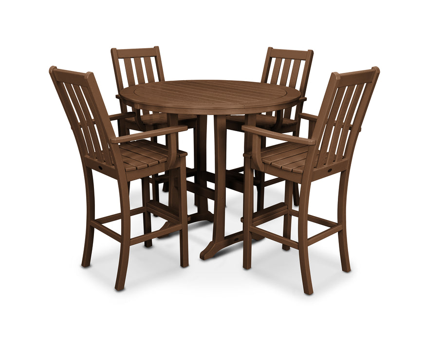 POLYWOOD Vineyard 5-Piece Bar Set in Teak