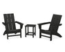 POLYWOOD Modern 3-Piece Adirondack Set with Long Island 18" Side Table in Black image