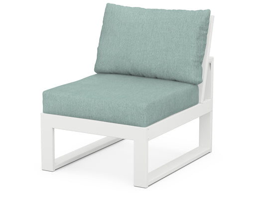 POLYWOOD Modular Armless Chair in White / Glacier Spa image