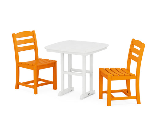 POLYWOOD La Casa Cafe Side Chair 3-Piece Dining Set in Tangerine image