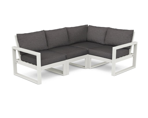 POLYWOOD EDGE 4-Piece Modular Deep Seating Set in Vintage White / Ash Charcoal image