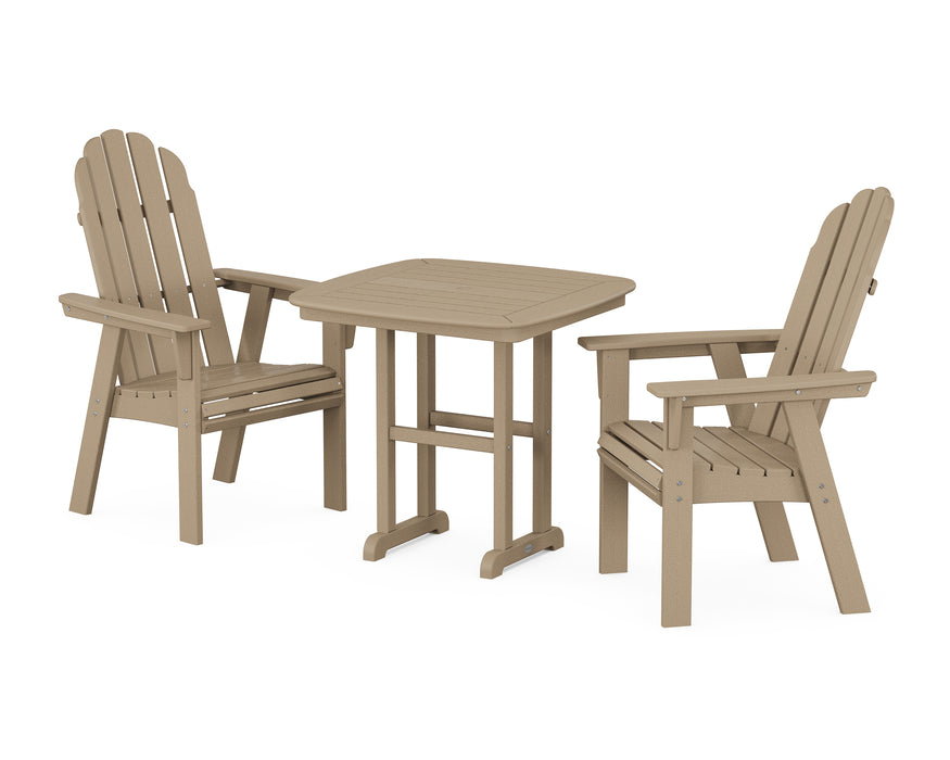 POLYWOOD Vineyard Adirondack 3-Piece Dining Set in Vintage Sahara