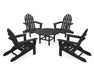 POLYWOOD Classic Folding Adirondack 5-Piece Conversation Group in Black image