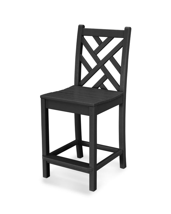 POLYWOOD Chippendale Counter Side Chair in Black