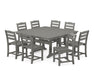 POLYWOOD La Casa Cafe 9-Piece Nautical Trestle Dining Set in Slate Grey image