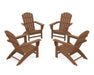 POLYWOOD Nautical 4-Piece Adirondack Conversation Set in Teak image