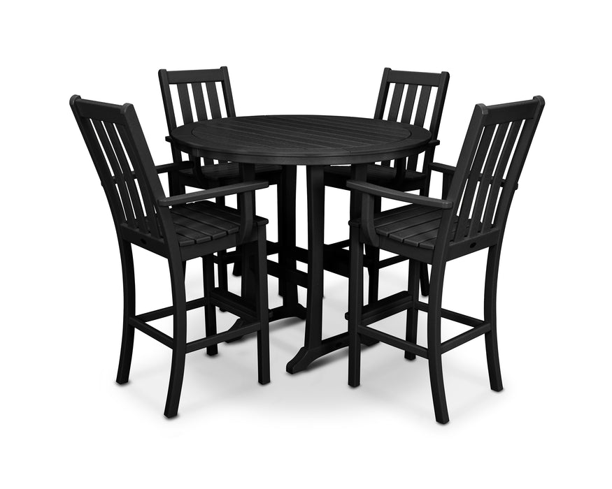 POLYWOOD Vineyard 5-Piece Bar Set in Black