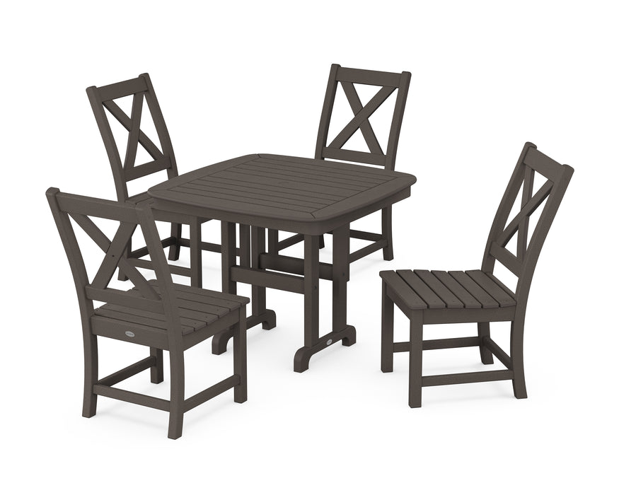 POLYWOOD Braxton Side Chair 5-Piece Dining Set in Vintage Coffee image