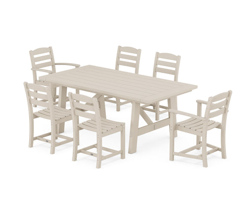 POLYWOOD La Casa Cafe 7-Piece Rustic Farmhouse Dining Set in Sand image