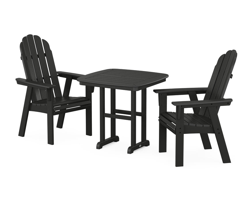 POLYWOOD Vineyard Adirondack 3-Piece Dining Set in Black