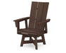 POLYWOOD Modern Curveback Adirondack Swivel Dining Chair in Mahogany image