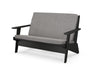 POLYWOOD Riviera Modern Lounge Loveseat in Black / Grey Mist image
