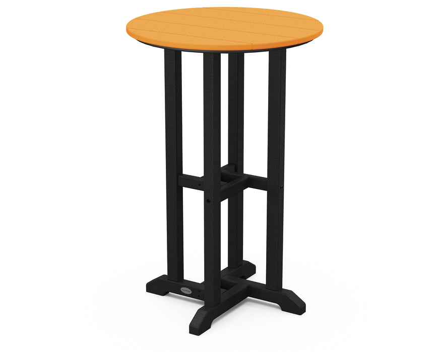 POLYWOOD Contempo 24" Round Counter Table in Black / Tangerine