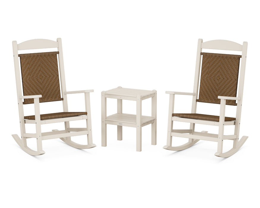 POLYWOOD Presidential Woven Rocker 3-Piece Set in Sand / Tigerwood image