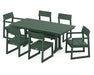 POLYWOOD EDGE 7-Piece Farmhouse Trestle Dining Set in Green image