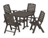 POLYWOOD Nautical Highback Chair 5-Piece Farmhouse Dining Set in Vintage Coffee image