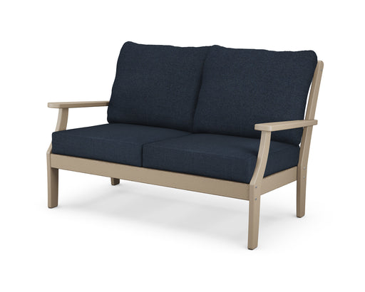 POLYWOOD Braxton Deep Seating Loveseat in Vintage Sahara / Marine Indigo image