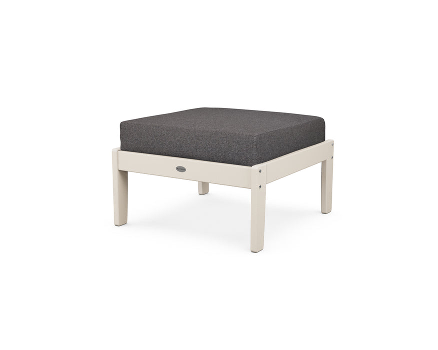 POLYWOOD Braxton Deep Seating Ottoman in Sand / Ash Charcoal