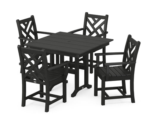 POLYWOOD Chippendale 5-Piece Farmhouse Dining Set in Black image