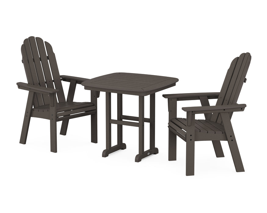 POLYWOOD Vineyard Adirondack 3-Piece Dining Set in Vintage Coffee