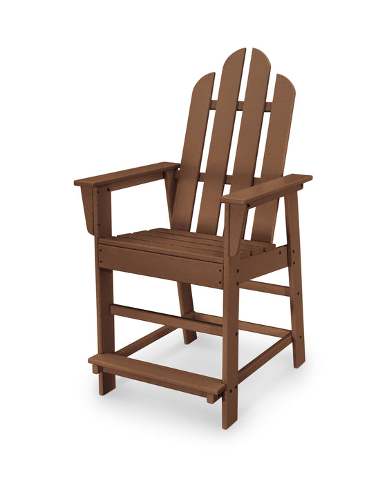 POLYWOOD Long Island Counter Chair in Teak