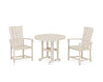 POLYWOOD Quattro 3-Piece Round Farmhouse Dining Set in Sand image
