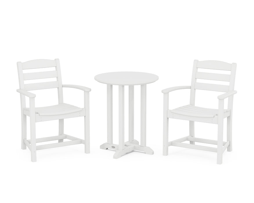 POLYWOOD La Casa Cafe 3-Piece Round Dining Set in White