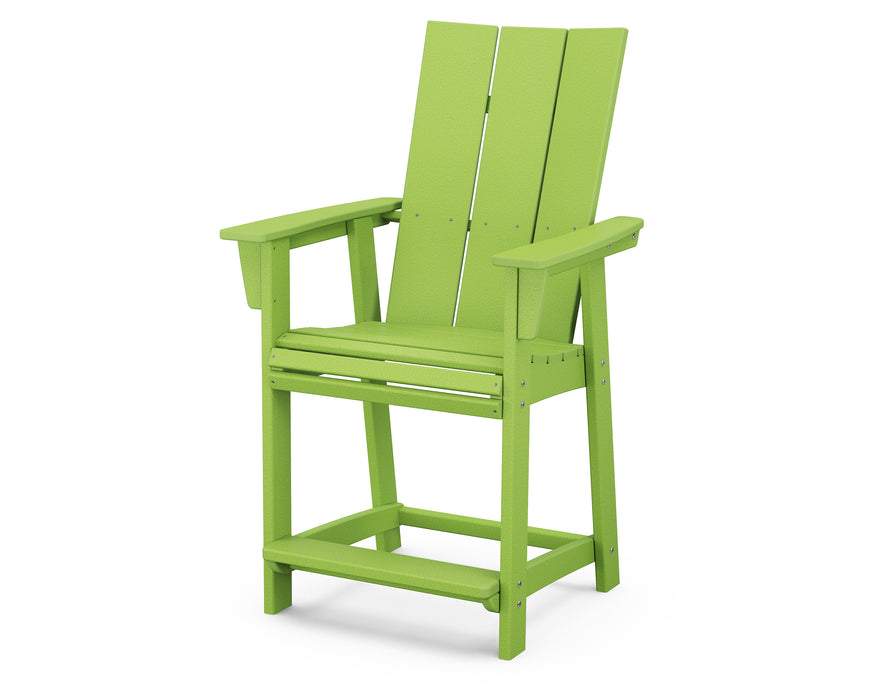 POLYWOOD Modern Curveback Adirondack Counter Chair in Lime image