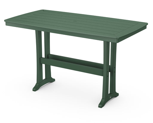 POLYWOOD Nautical Trestle 38" x 73" Bar Table in Green image