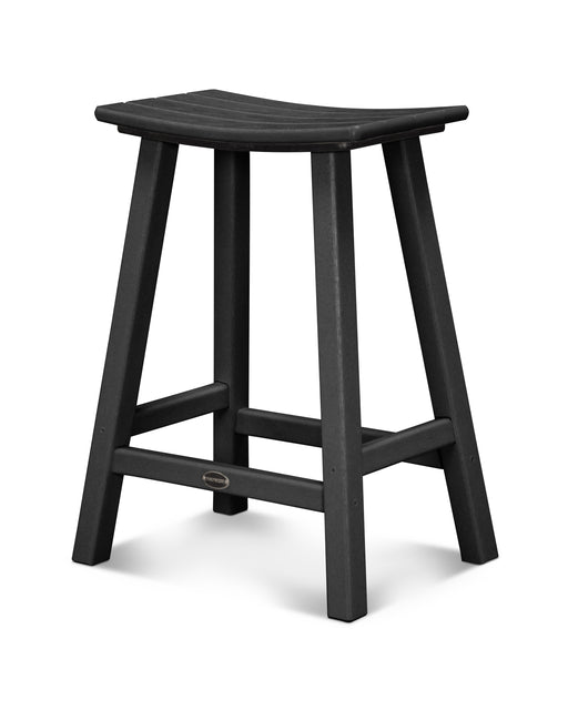 POLYWOOD Traditional 24" Saddle Counter Stool in Black image