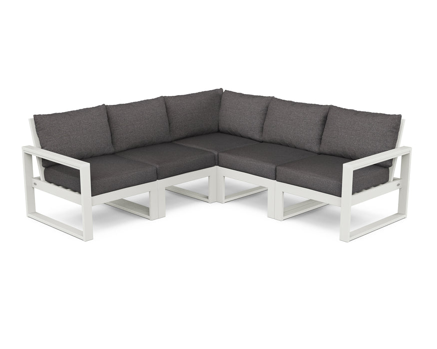 POLYWOOD EDGE 5-Piece Modular Deep Seating Set in Vintage White / Ash Charcoal image