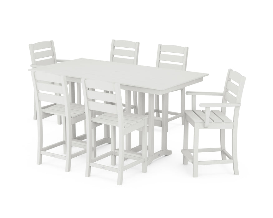 POLYWOOD Lakeside 7-Piece Counter Set in Vintage White