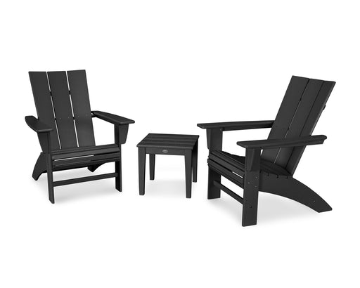 POLYWOOD Modern 3-Piece Curveback  Adirondack Set in Black image