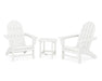POLYWOOD Vineyard 3-Piece Adirondack Set with South Beach 18" Side Table in Vintage White image