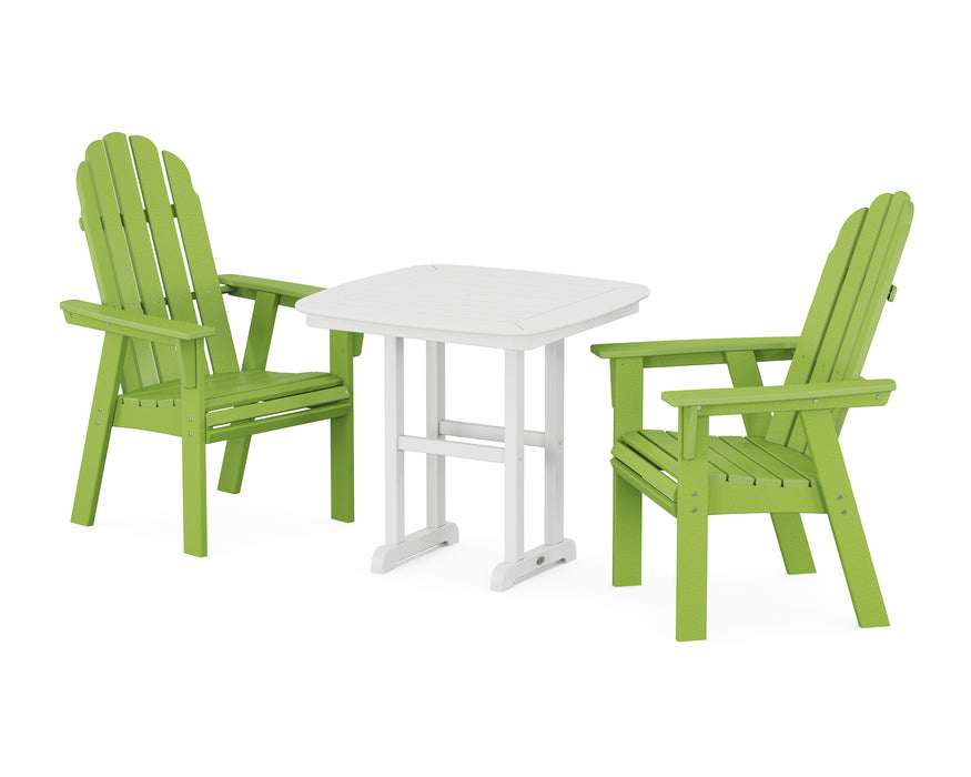 POLYWOOD Vineyard Adirondack 3-Piece Dining Set in Lime