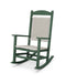 POLYWOOD Presidential Woven Rocking Chair in Green / White Loom image