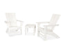 POLYWOOD Modern 3-Piece Curveback  Adirondack Set in Vintage White image