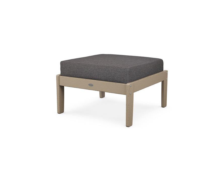 POLYWOOD Braxton Deep Seating Ottoman in Vintage Sahara / Ash Charcoal